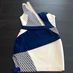 Three floor one shoulder cutout dress